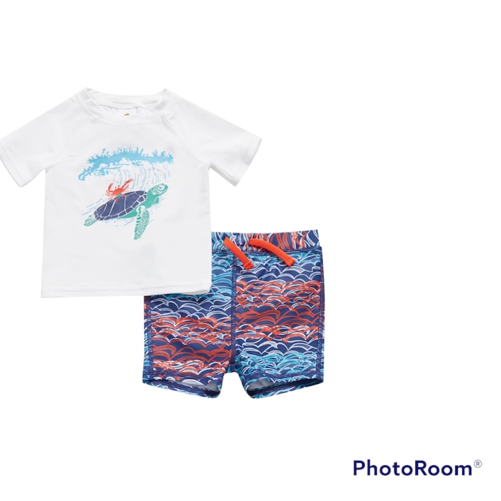 Tucker + Tate Baby Boys 2 Piece Swim Set Ocean Waves| size: 3m